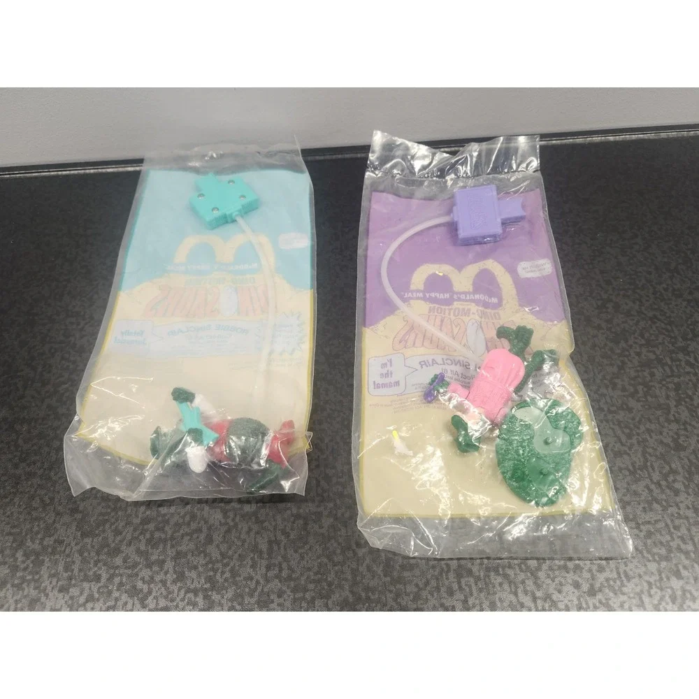 Vintage 1992 McDonalds Happy Meal Dinosaurs Dino-Motion Robbie & Fran Sinclair